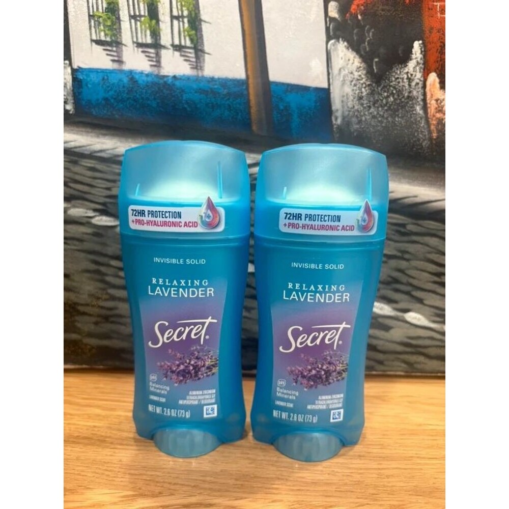 Secret Relaxing Lavender Invisible Solid Deodorant Bundle (2) New